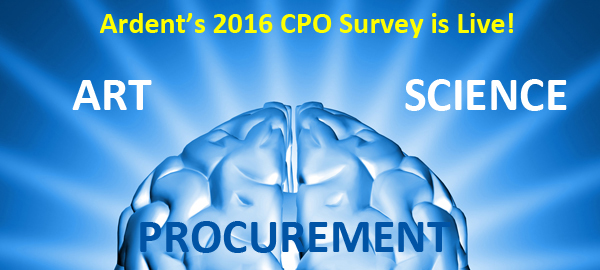 Ardent’s Annual CPO Survey is Live (“The Art & Science of Procurement”)