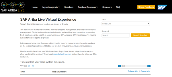 SAP Ariba LIVE Goes Virtual – Part 1