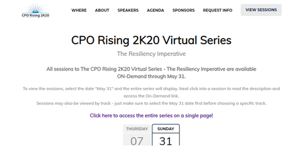 CPO Rising 2K20 – The Resiliency Imperative… So, Now What?