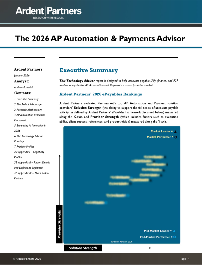 Announcing The 2026 AP Automation and Payments Technology Advisor Report